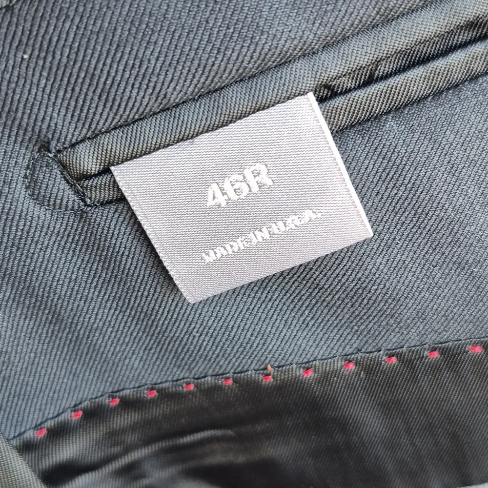 DANIEL CREMIEUX Black Dark Grey Loro Piana Super 170s Wool Sz 46 R Sport Coat - Picture 8 of 8